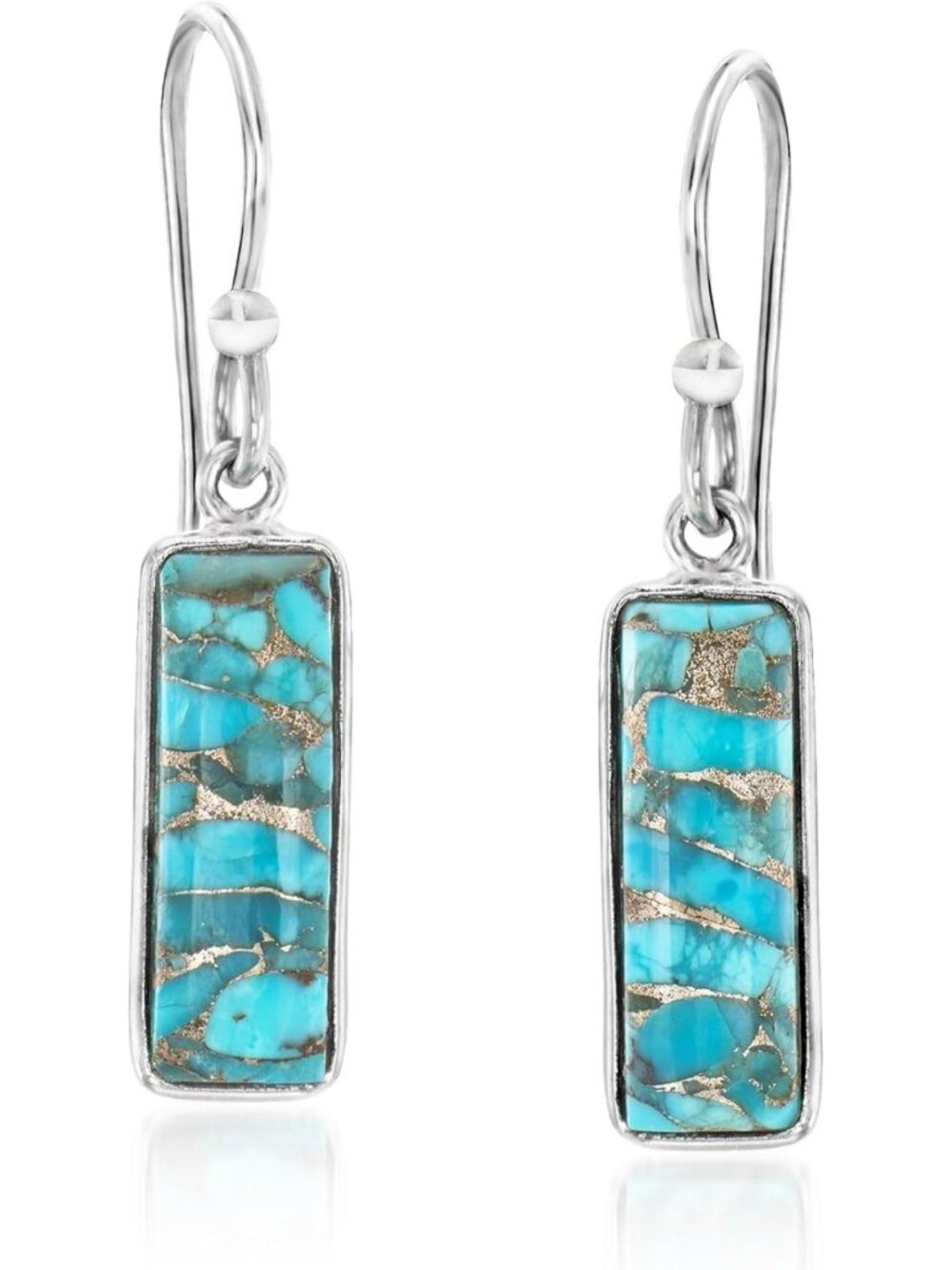 Turquoise Drop Earrings in Sterling Silver | Elegant Boho Style Jewelry
